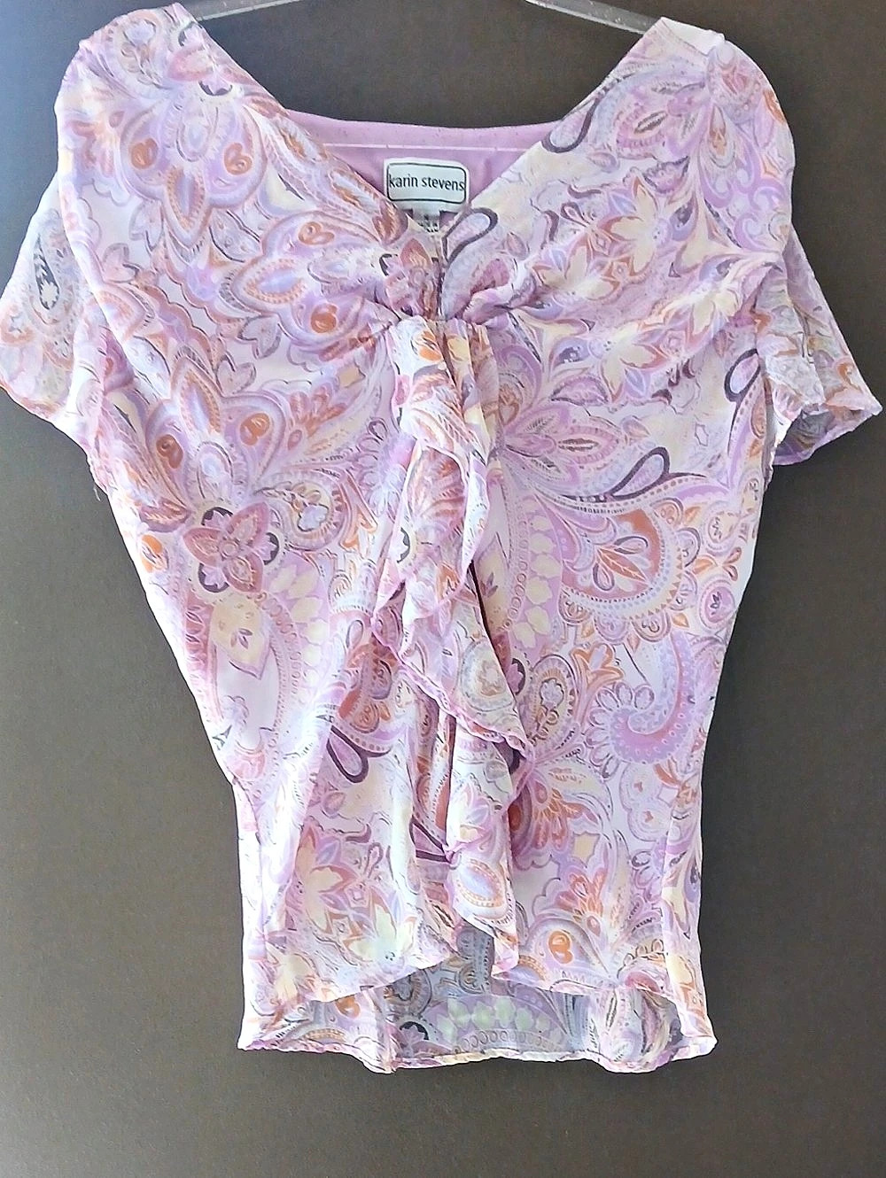 Karin Stevens Paisley Blouse And Skirt in Pink & Purple... Vintage
